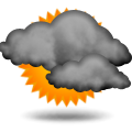 Pronóstico:  Mostly cloudy and cooler. Precipitation possible within 12 hours, possibly heavy at times. Windy. 